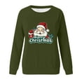 thumbnail image 4 of Womens Christmas Sweatshirts Crew Neck Long Sleev Christmas Graphic Print Pullover Casual Loose Cute Festival Tops (XL, Army Green-B), 4 of 4