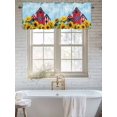thumbnail image 6 of Curtain Valance for Windows, Farm Yellow Sunflower Leaves Kitchen Valances Rod Pocket Short Curtains, Farmhouse Barn Stars Window Valance for Bedroom Bathroom Living room 54x18in, 6 of 9