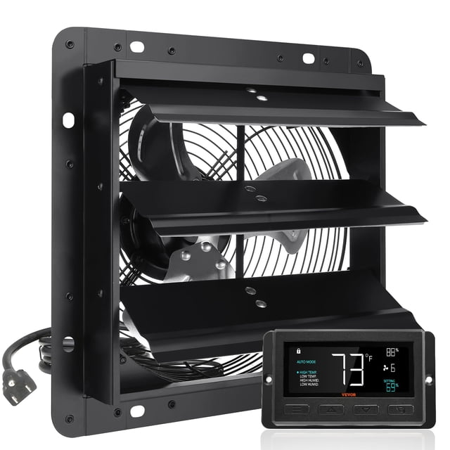 Ventilador de escape con persiana VEVOR, soporte de pared de 10 pulgadas con controlador 820C