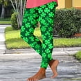 thumbnail image 6 of Ladies Leggings Cotton,Womens St. Patrick's Day Shamrock Leggings 3D Printed Irish Green Clover Leaves Pants High Waist Stretchy Soft Tights, 6 of 6