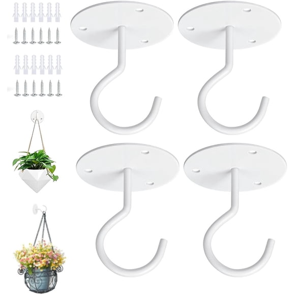 Set of 4 pieces - Hooks - Metal plant hanger - Wall hooks - Hooks for balcony flower baskets - Suitable for hanging bird feeders, lanterns, wind chimes, flower pots and other indoor and outdoor
