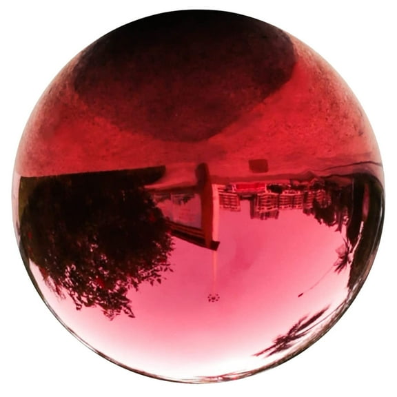 Niceauty Reflective Red Stainless Steel Gazing Ball Decorative Garden Globe