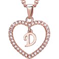thumbnail image 4 of fastboy 26 Letters D Heart Shape Pendant Necklace Rhinestone Rose Golden Clavicular Chain Jewelry Couple Gift, 4 of 9