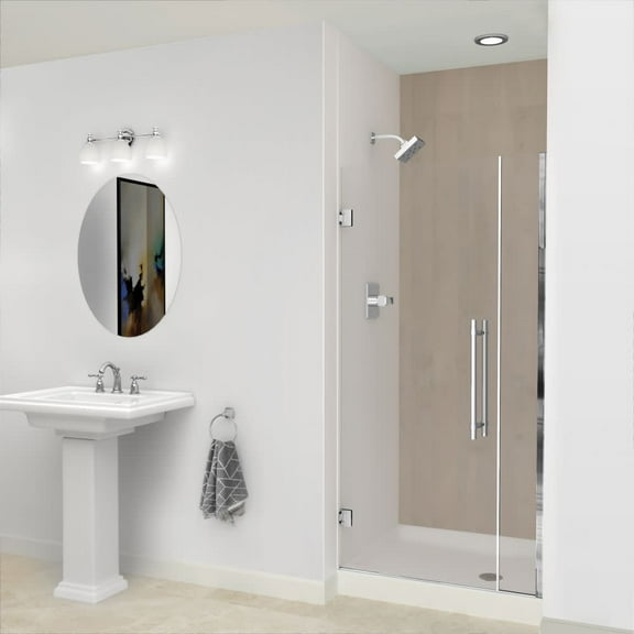 Transolid Ehtb335277610c-Bk Elizabeth 76" High X 33-1/2" Wide Hinged Semi Frameless Shower