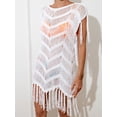 thumbnail image 3 of Biezeib Women Beach Cover Up Solid Color Tassel Cutout See-Through Summer Swimsuit Coverup Crochet Bathing Suit Cover Ups Dresses, 3 of 6