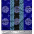 thumbnail image 3 of Soimoi polyester Crepe Fabric Stripe & Mandala Decorative Printed Fabric 1 Yard 42 Inch Wide, 3 of 3