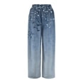 thumbnail image 5 of Dress Pants Women Petite High Waisted Wide Leg Summer Beach Vacation Pants Boho Lounge Casual Palazzo Trousers, 5 of 7