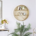 thumbnail image 2 of CosmoLiving by Cosmopolitan 28" x 5" Round 2-Tier Gold Wall Shelf, 2 of 7