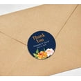thumbnail image 2 of Darling Souvenir Personalized Bride Groom Names And Date Envelope Seals 45 Pcs Round Rose Floral Thank You Stickers-Navy Blue, 2 of 3
