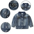thumbnail image 5 of LYMAYTER Infant Girls Denim Jacket for Kids Baby Long Sleeves Jeans Outerwear Toddler Classic Cowboy Coats 9 M - 6 Y, 5 of 8
