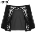 thumbnail image 2 of Minifalda de charol con aspecto mojado para mujer, ropa para discoteca de baile en barra, faldas cortas con frente abierto, faldas ceñidas con un botón, ropa para mujer, 2 of 5