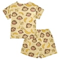 thumbnail image 5 of joogoo Cute Monkey Banana Pattern Pajama Sets Short Sleeve Cotton 2-Piece Sleepwear 8Y, 5 of 7