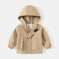 thumbnail image 4 of Gabardinas para niños, prendas de vestir exteriores para niños, chaqueta cortavientos informal, Otoño Invierno, ropa para bebés, cazadora cálido de lana con capucha, 4 of 5