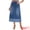 Blue, variant on DARING DIVA Women's Denim Maxi Contrast Panel A Line Long Jean Skirts Small Blue