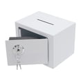thumbnail image 3 of White Small Safe Box with Drop Slot, Safety Box for Money, Depository Safe with Drop Slot Mountable Cash Box with Lock for Home & Office Security, 3 of 21