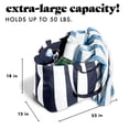 thumbnail image 3 of Fit + Fresh All The Things XL Tote Bag, Travel & Overnight Bag, Navy Stripe, 3 of 8