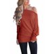 thumbnail image 1 of Jersey INFITTY para mujer con hombros descubiertos y mangas de murciélago, color caramelo S, 1 of 5