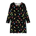 thumbnail image 3 of VERUGU Girls Dresses Children Kids Fall Winter Christmas Printed Princess Dress Long Sleeve Round Neck Dress 4-14 Years, 3 of 4