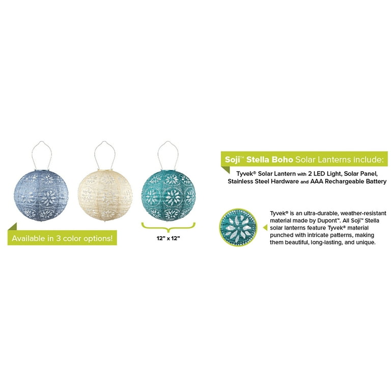 STORE SOL  Allsop 31598 Soji Stella Boho Globe 12-In. Tyvek® Solar