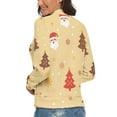 thumbnail image 3 of Santa Christmas Tree Women's Turtleneck Sweater Long Sleeve Ribbed Fitted Turtle Neck Casual Fall Winter Collection Top S, 3 of 4