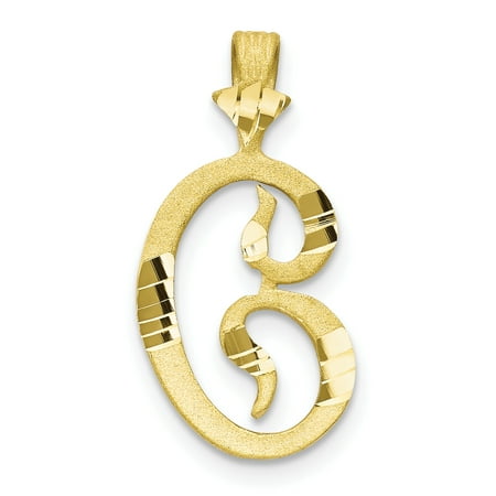 10k Yellow Gold Grooved Initial Monogram Name Letter C Pendant Charm Necklace Fine Jewelry For Women Gift Set
