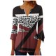 thumbnail image 1 of Blusas de Algodón para las Mujeres Impresas 3/4 Mangas V-Cuello Camiseta, Blusa de Algodón de Imitación Casual para las Mujeres, 1 of 5