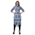 thumbnail image 2 of Moomaya Kurti Tunique Imprimée à Col Mandarin Longueur Genou pour Femmes Vêtements Porter, 2 of 6