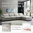 thumbnail image 4 of 152" Large Modular Sectional Sofa W/Down Feather Filled & Reversible Lounge Chaise, L-shaped Corner Couch with Movable Ottoman for Apartment, Home Living Room Hotel Lobby Furniture Sets ,Light Grey, 4 of 8