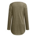 thumbnail image 5 of HJYCHN Womens Long Sleeve Tops Solid Color Casual Crew Neck Raglan Dandelion Printing Long Sleeve Tshirts Blouse Top Womens T-Shirts Khaki S, 5 of 5