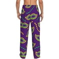 thumbnail image 3 of Easygdp Carnival Masks and Beads Men's Pajama Pant, Sleep Elastic Waistband Lounge Pants - Medium, 3 of 9