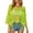 Light Green, variant on Boho Crochet Coverup Tops for Women Fringe Trim Hollow Out Beach Cover Up 3/4 Sleeve Scallop Bathing Suit Cover Up Summer Vacation