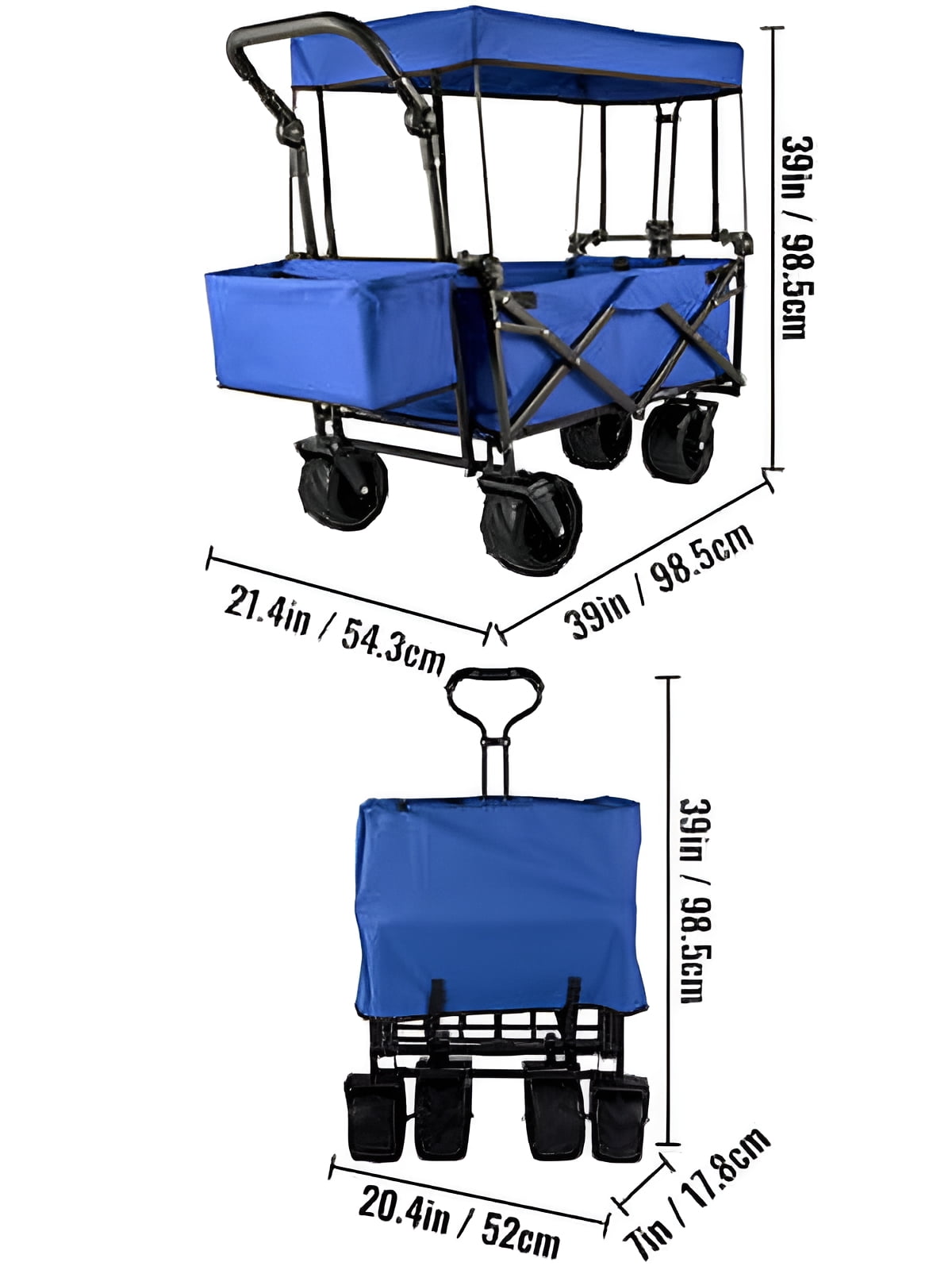 BENTISM Powder-coated folding steel Collapsible Wagon Cart