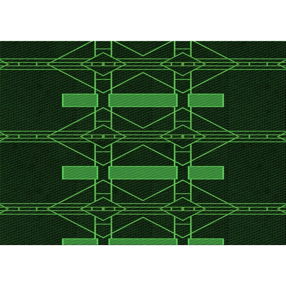 Ahgly Company Machine Washable Indoor Rectangle Transitional Green Area Rugs, 8' x 12'
