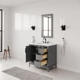 thumbnail image 7 of Water Creation Elizabeth 36" Wood Single Bathroom Vanity in Gray and Bronze, 7 of 7