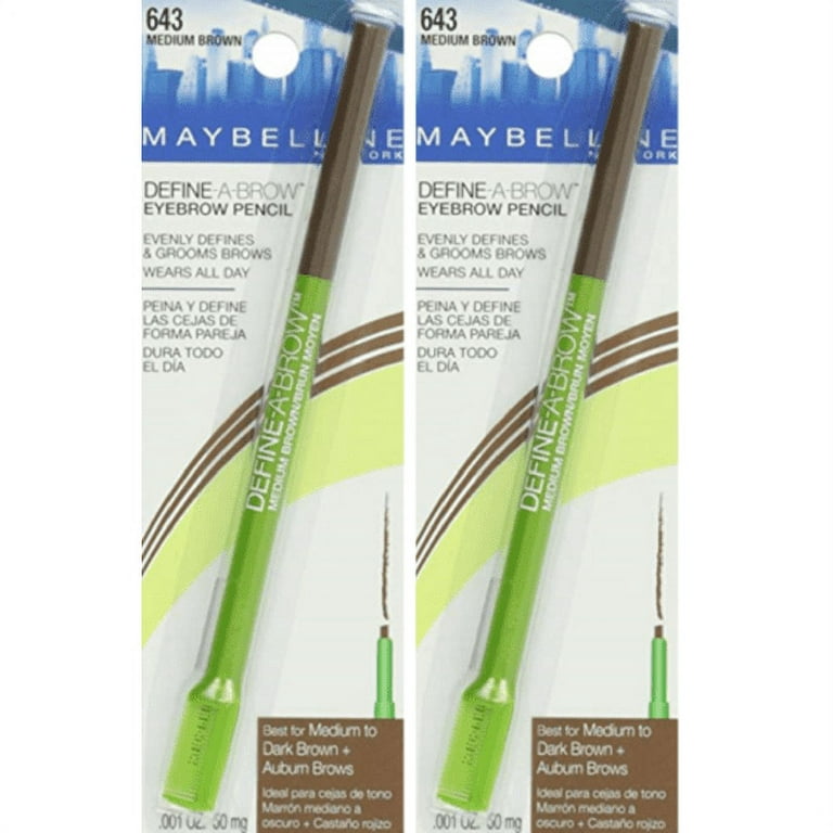 Maybelline Define A Brow Eyebrow Pencil 643 Medium Brown (2 Pack)