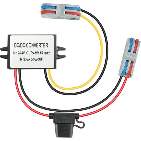 YBBOTT DC DC Converter 12V 24V to 48V Step Up Converter 1.5A 72W Boost Converter Waterproof Voltage Regulator Power Supply for Golf Cart Car etc