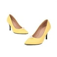 thumbnail image 4 of Vedolay Pumps Shoes Women Wedge High Heels for Women Casual Summer Square Open Toe Wedge High Shoes,Yellow 9, 4 of 5