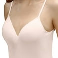 thumbnail image 3 of Jinhomg Womens Camisole Tank Tops Cute Spaghetti Strap V Neck Camis Lightweight Comfy Summer Cami Shirts with Built in Bra Beige L, 3 of 5