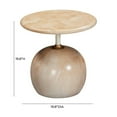 thumbnail image 2 of Maklaine Modern Contemporary Faux Marble Side Table in Rose Finish, 2 of 6