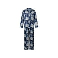 thumbnail image 2 of Family Matching Christmas Pajamas Set Santa Letter Print Holiday Satin Sleepwear Dad Mom Kids PJs, 2 of 10