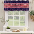 thumbnail image 2 of American Flag Curtain Valances for Windows, Kitchen Valance Window Treatments Panel 2 Pack, Independence Day Red Blue Star Striped Rod Pocket Short Curtains for Bathroom Bedroom 42 x 18 Inch, 2 of 8