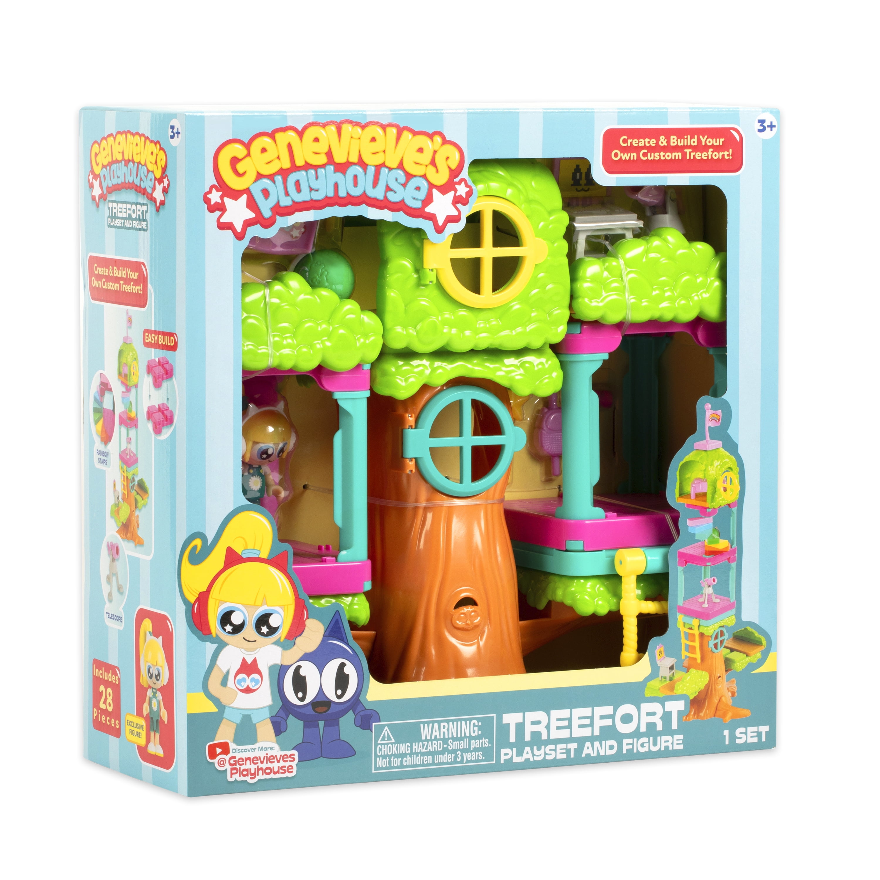Genevieve's Playhouse Kids Educational Treefort Playset, Official Brand Merch Ages 3+