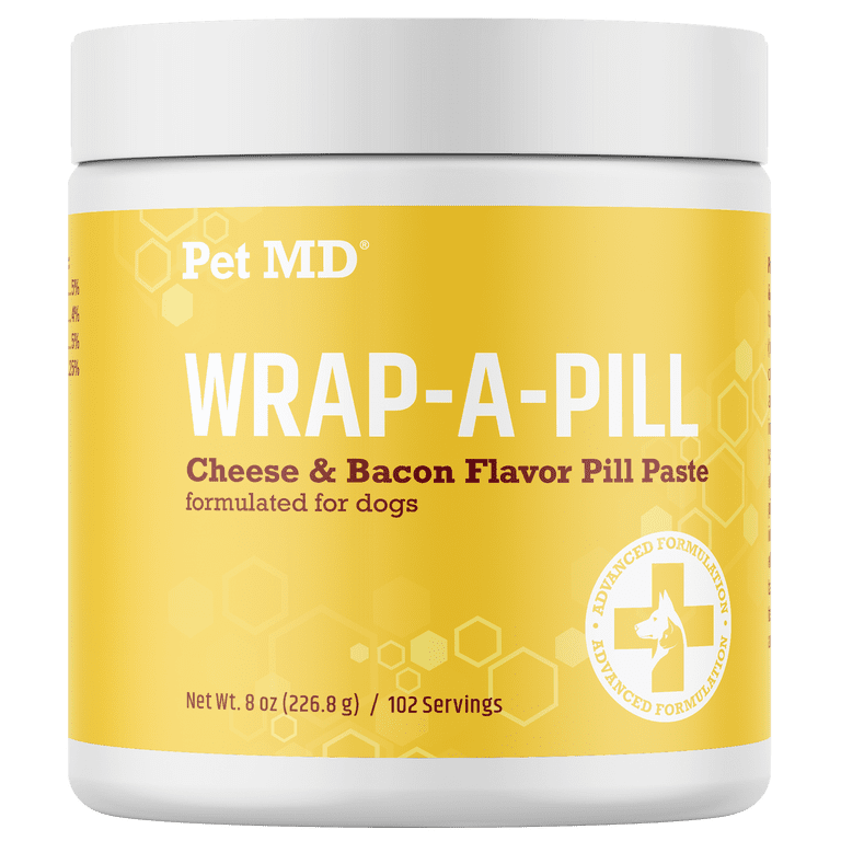 Pet MD, Wrap A Pill Cheese & Bacon Flavor Pill Paste for Dogs, 4.2