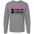 thumbnail image 3 of Inktastic Breast Cancer Survivor 3 Years and Running with Pink Ribbon Long Sleeve T-Shirt, 3 of 5