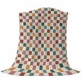 thumbnail image 6 of Colorful Checkered Blanket Soft Cozy Warm Twin Blanket for Bed, Plush Fuzzy Flannel Fleece Blankets for Sofa, Vintage Plaid Grid Geometric Beige Throw Blankets for Couch, Gifts for Men, 60"x80", 6 of 9