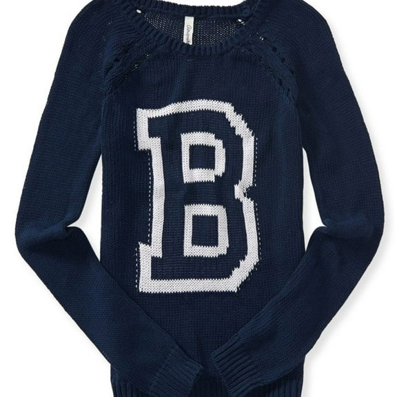 Aeropostale Womens Sheer B Pullover Sweater, Blue, Juniors, Small