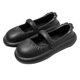 thumbnail image 2 of Zapatos Redondos para Mujer Suelas Gruesas Sandalias Planas Verano Cerrado Punta Redonda Zapatos Sin Cordones 37 a 38 Negro, 2 of 8