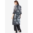 thumbnail image 2 of Roaman's Women's Plus Size Plus-Size 3/4 Sleeve 3 Piece Ity Printed Duster Pant Set, 2 of 6