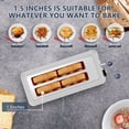 thumbnail image 4 of Silver 4-Slice Long Slot Toaster, 1500W Stainless Steel Countertop Model, 6 Adjustable Browning Levels, Integrated Bagel, Defrost & Reheat Modes, Detachable Crumb Tray for Effortless Daily Cleaning, 4 of 7