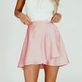 thumbnail image 2 of Summer Skirt Saving! Jerdar Women's Casual Solid High Waist Satin Lace-up Short Skirt Pink M, 2 of 5